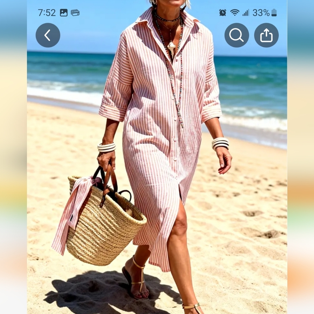 Pink And White Stripe Dress